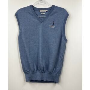 Peter Millar Blue Merino Wool Sixtieth Bedford Invitational Golf Sweater Vest XL